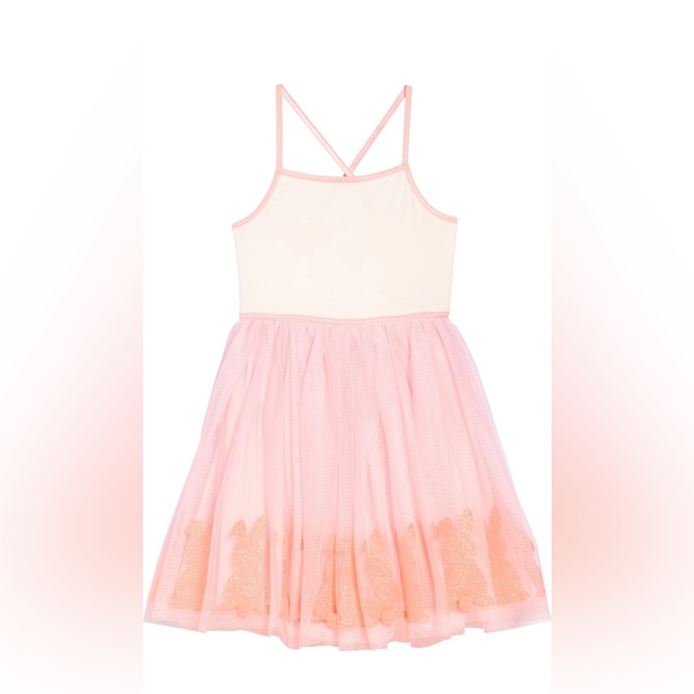Girl's Zunie Bunny Boarder Glitter Sundress - Picture 3 of 7